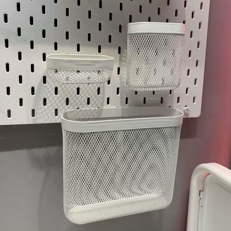 定制洞洞板配件挂钩免打孔墙面收纳三件套网篮置物架挂篮收纳篮详情图3