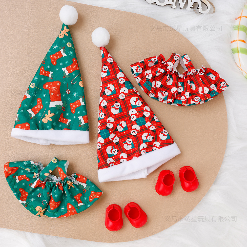 Christmas doll clothes, Labradors, Christmas snowman clothes, Christmas socks, doll clothes, 17cm dolls, doll dress-up accessories details Picture