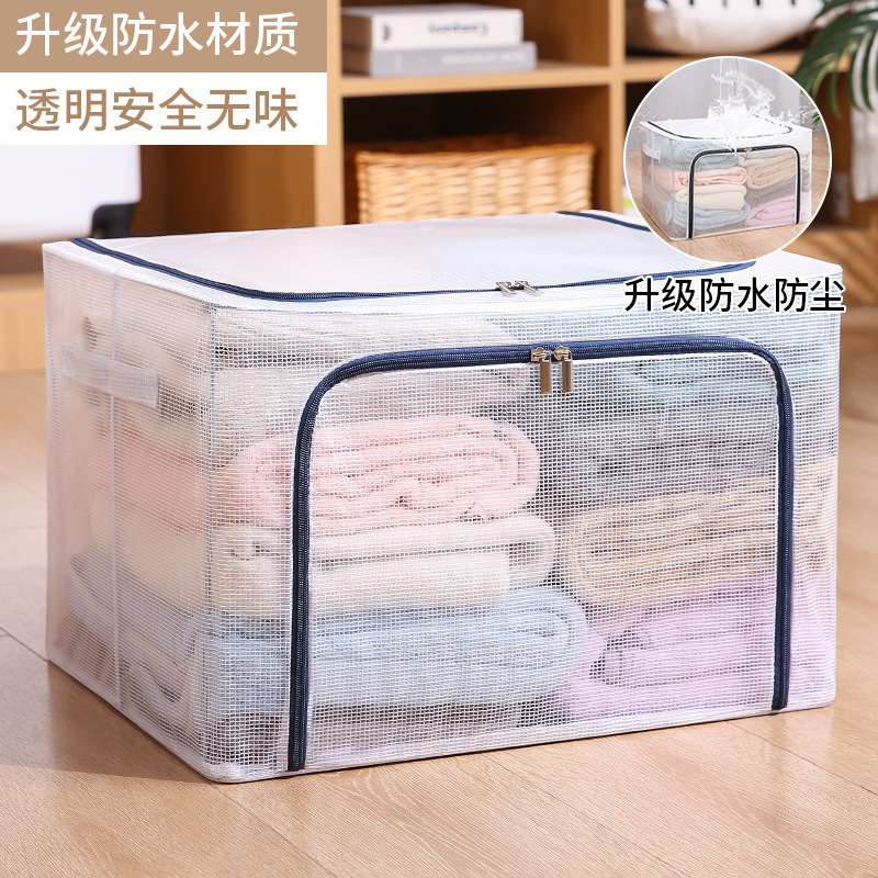 Nylon mesh waterproof storage box, transparent and visible clothing organization box, steel frame foldable box, large storage box Application Scenario