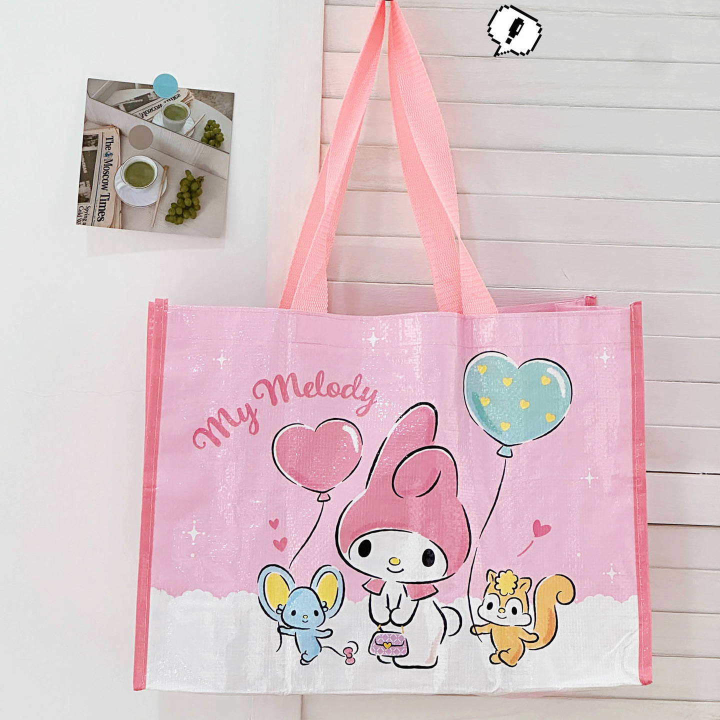 Sanrio genuine Hello Kitty kt woven shopping bag, large capacity storage bag, bento bag, portable hand-held crossbody bag Application Scenario