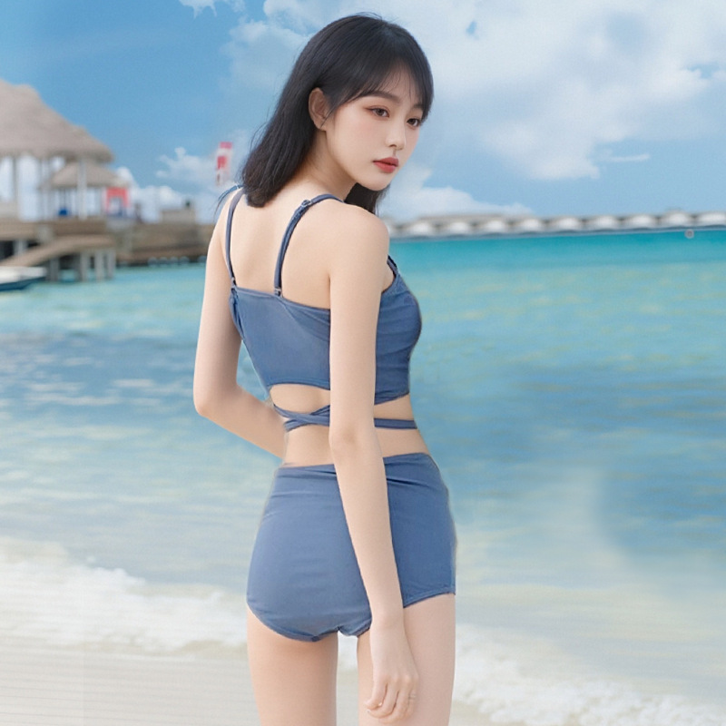 2025 New fashion bikini swimsuit for women, small bust, slimming and belly cover-up, two-piece swimming suit -125057 Application Scenario