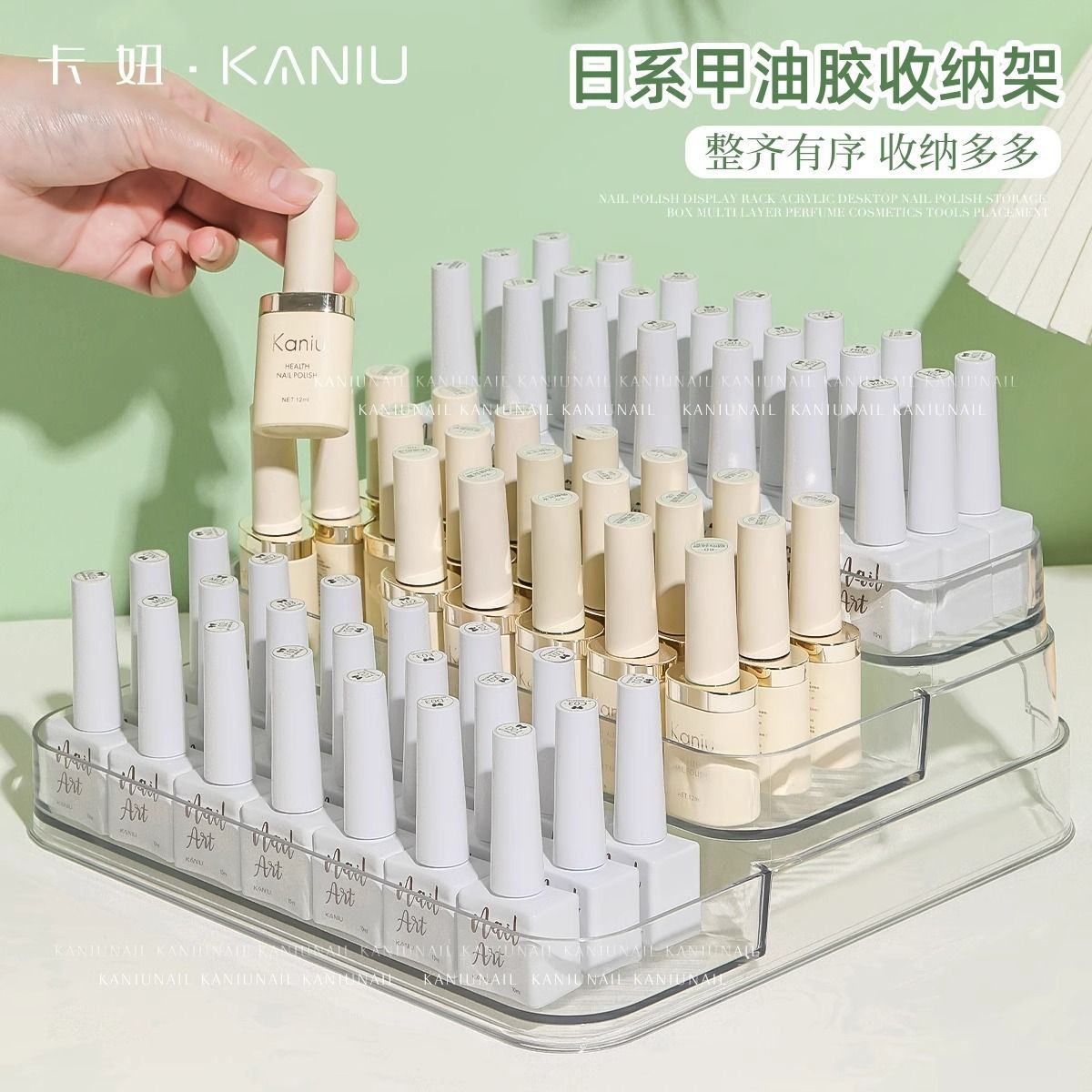 Nail polish glue display stand, acrylic desktop nail polish glue storage box, beauty tool rack, special for nail salons