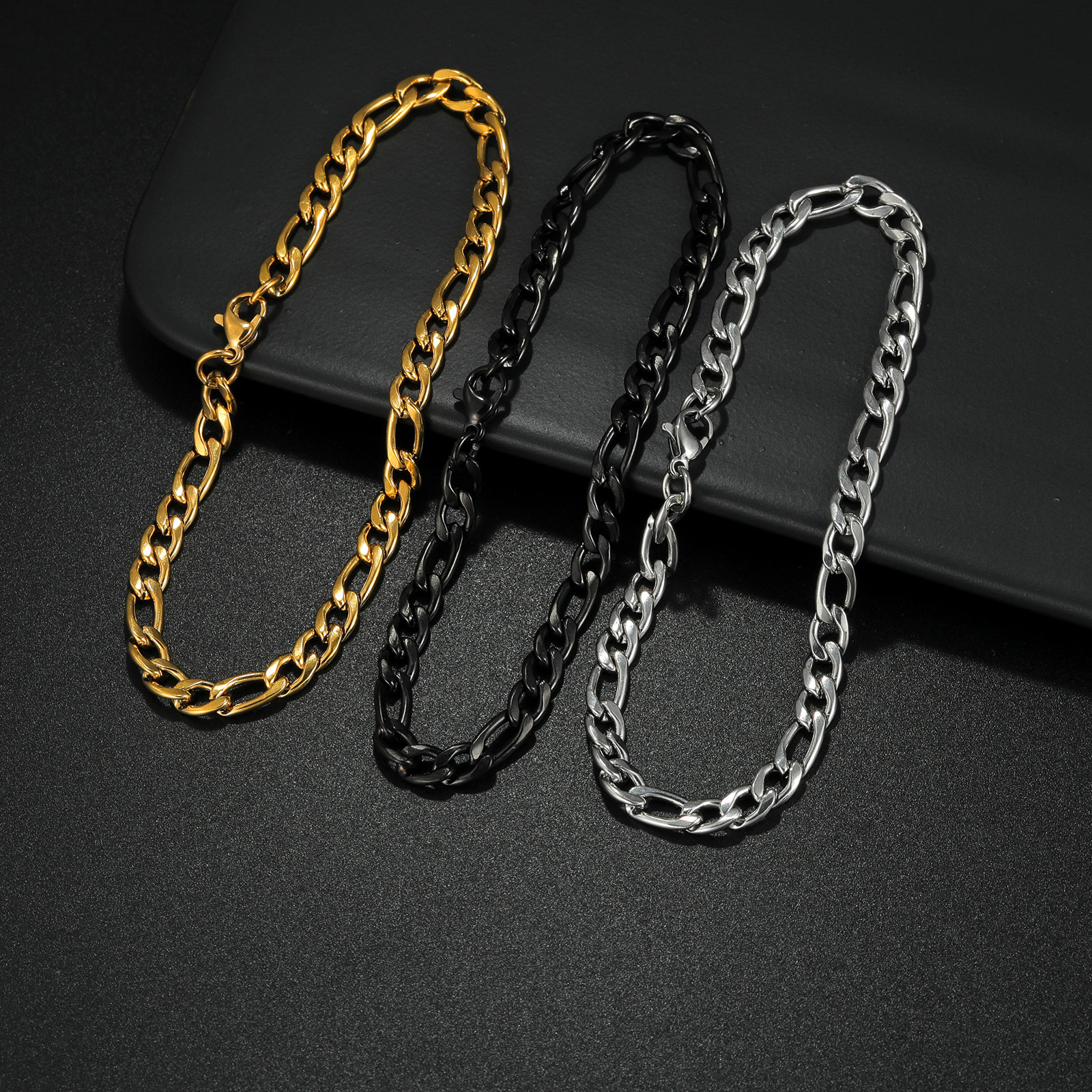 Amazon temu Xiyin's new hip-hop trend Cuban chain titanium steel twist chain stainless steel bracelet for European and American men
