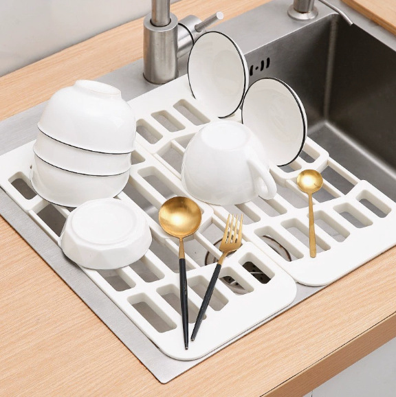 简约款水槽沥水置物架水果沥水托盘碗碟滤水架厨房餐具沥水收纳架产品图