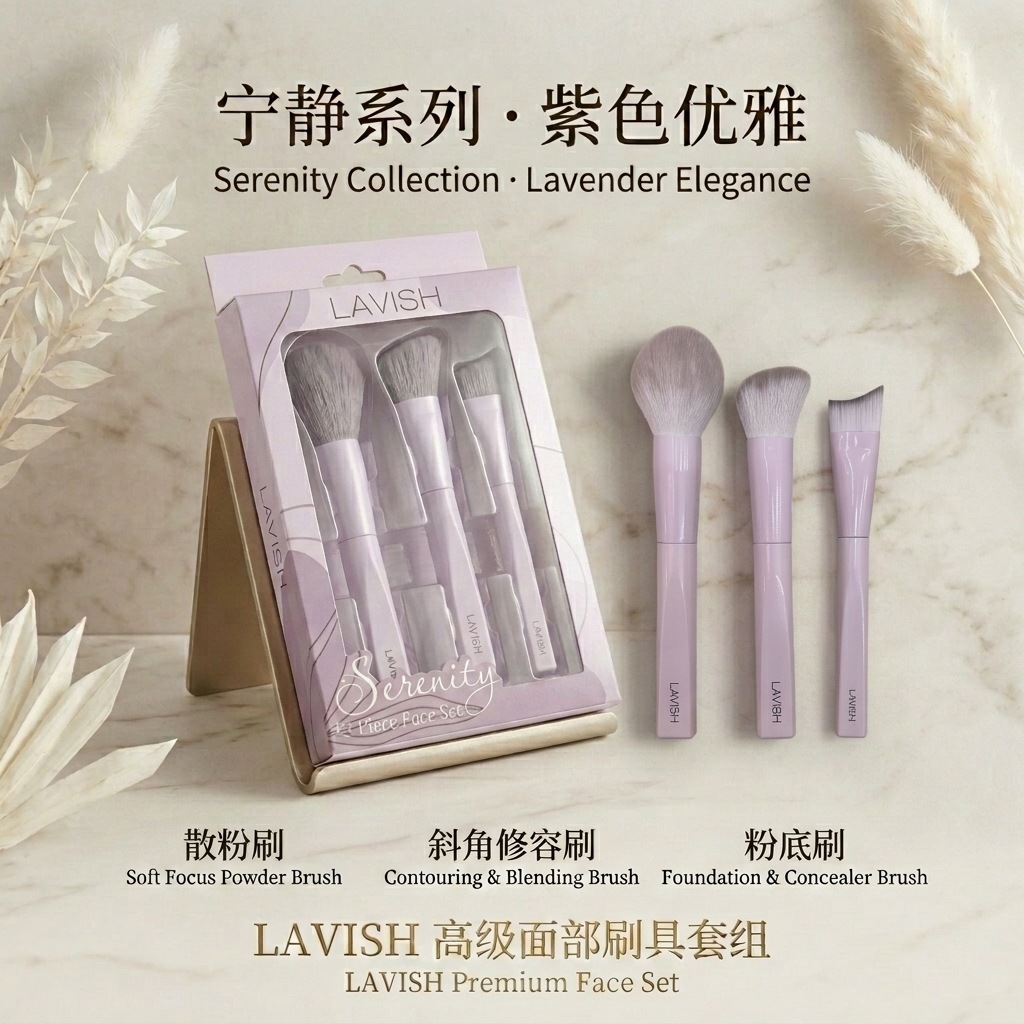 LOOTESI makeup Brush, loose Brush, Serene Series, elegant set, high-end facial brush, makeup brush, beauty and makeup tools details Picture