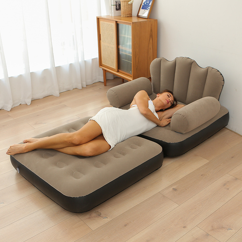 New folding dual-purpose inflatable sofa bed, thickened PVC lazy five-in-one sofa mattress, cross-border wholesale in stock Specification image