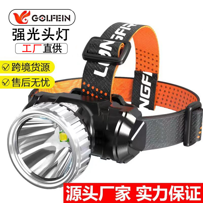 工厂批发 led强光USB充电头灯 夜钓户外跑步露营矿灯头戴式手电筒