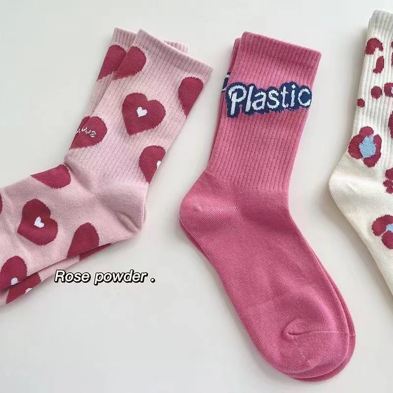 Amor calcetines rosa calcetines mujer ins maré versátil primavera otoño día lindos personalidad outwear deportivo medias verano Application Scenario