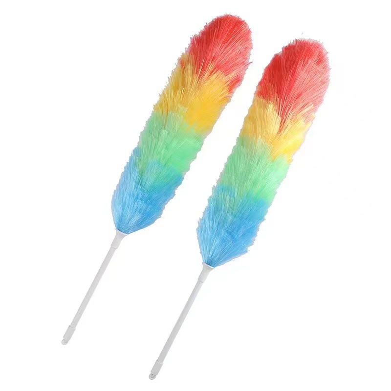 The manufacturer supplies plastic round head electroplated handle dust duster, feather duster, and soft feather remover, which are selling well across borders