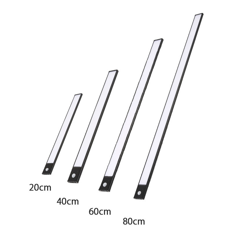 跨境超薄led人体感应灯磁吸智能充电小夜灯酒柜衣柜橱柜灯条灯带白底实物图