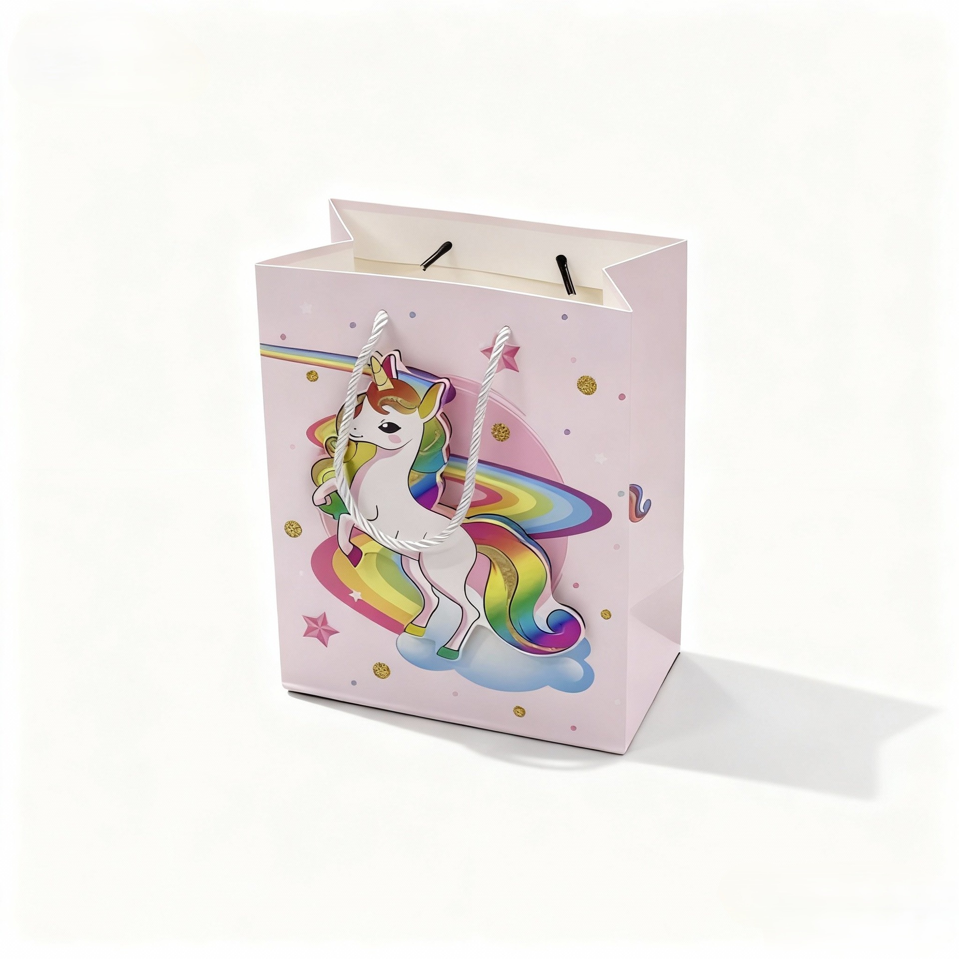 Source Factory Unicorn Cartoon gift Bag set, three-dimensional craftsmanship, children's and girls' heart birthday gift paper bag packaging details Picture