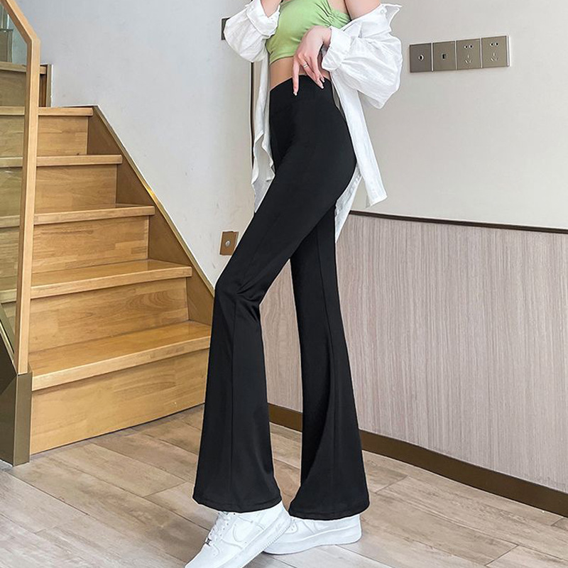 Black micro flared pants for children 2024 Spring new style, high-waisted, tight and slimming to 90%, worn as outerwear with leggings Application Scenario