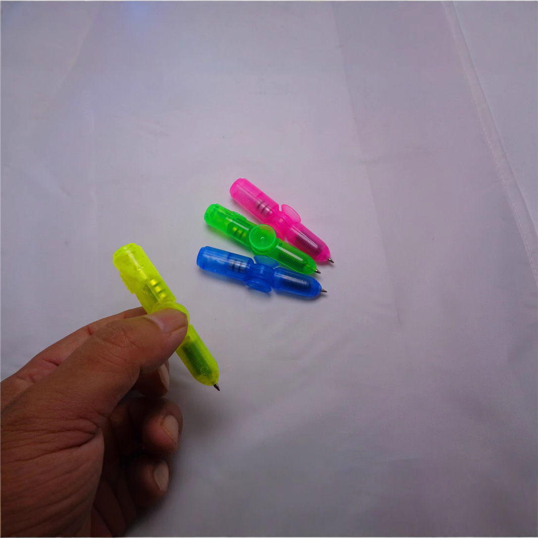 Luminous plastic toys, seven-color finger luminous gyroscope pens, mini student gift pens, street stall supply, factory direct sales Specification image