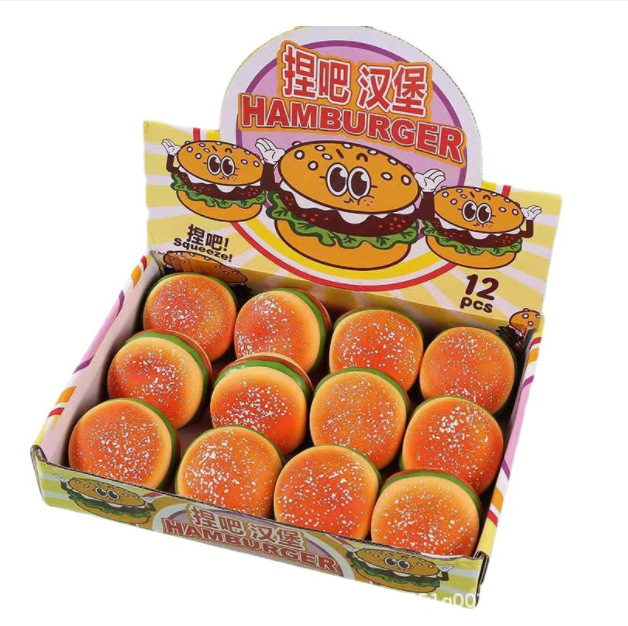 Factory direct sales stress-relieving hamburgers, creative and unique stress-relieving small toys, fun to mold and play with simulation pranks hamburgers Item Picture