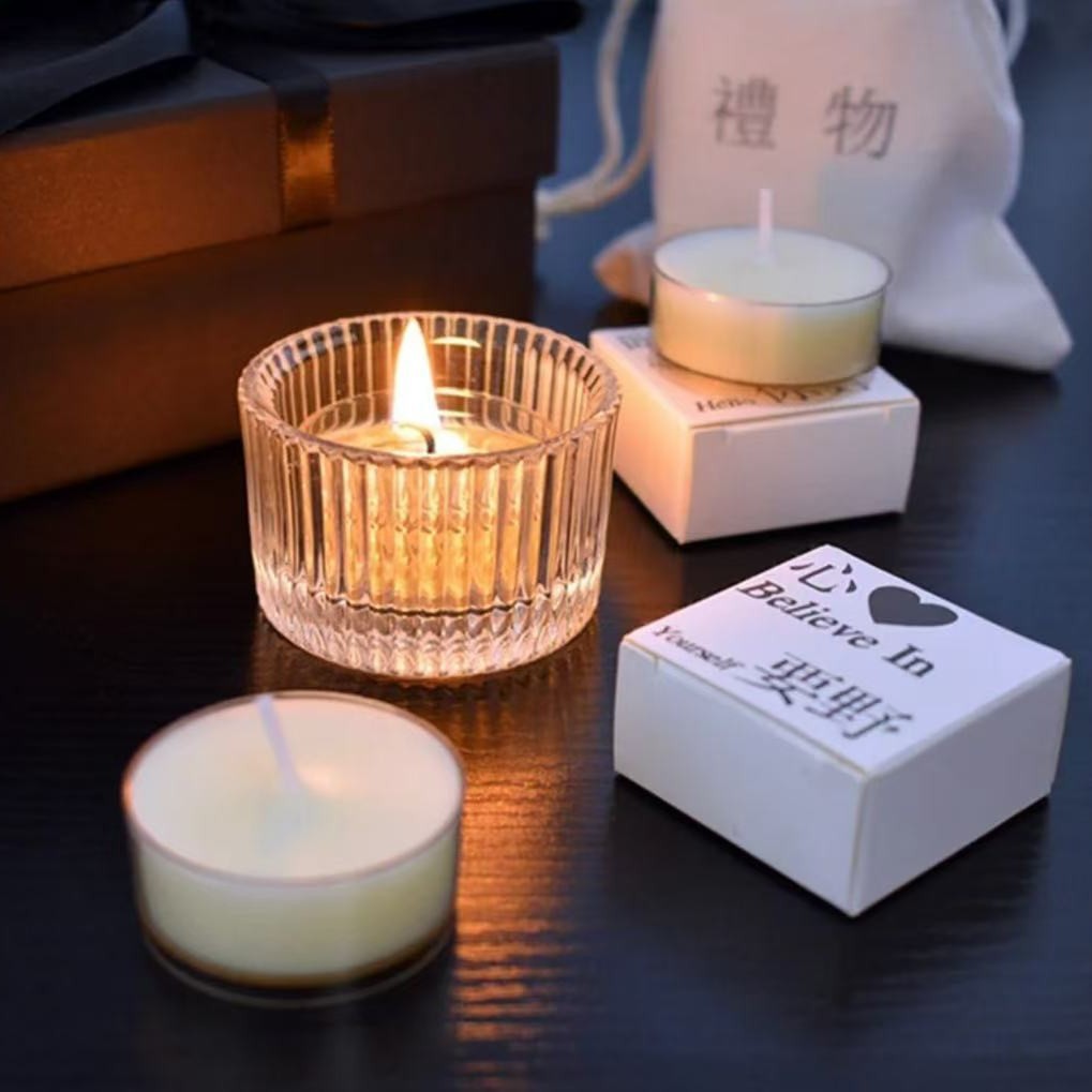 创意简约竖纹跨境烛台亚马逊爆款蜡烛杯玻璃香薰杯家居饰品摆件细节图