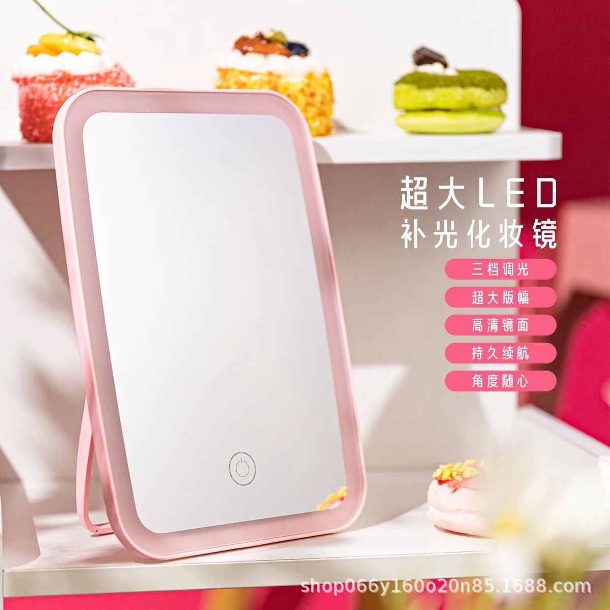 化妆镜镜子/折叠化妆镜带灯/小镜子/化妆镜带灯/化妆镜产品图