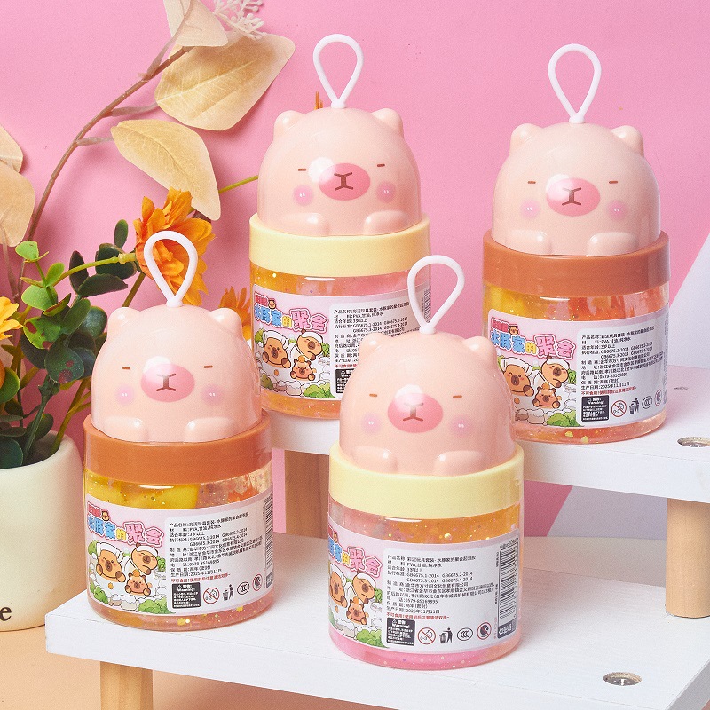 新款可爱卡通造型创意起泡胶水豚家的聚会儿童玩具解压工厂批发