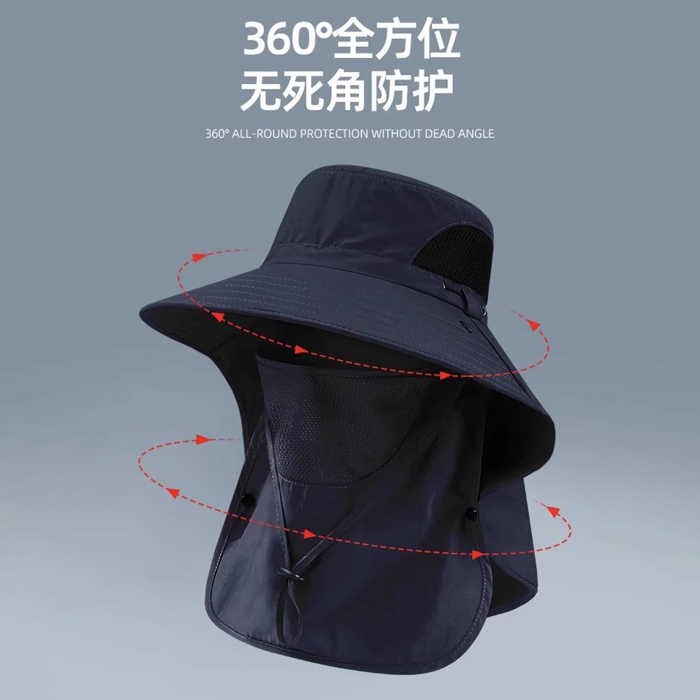 Fisherman's hat for men, detachable outdoor face mask for spring and summer, fishing, mountain climbing, sun protection and UV protection Specification image