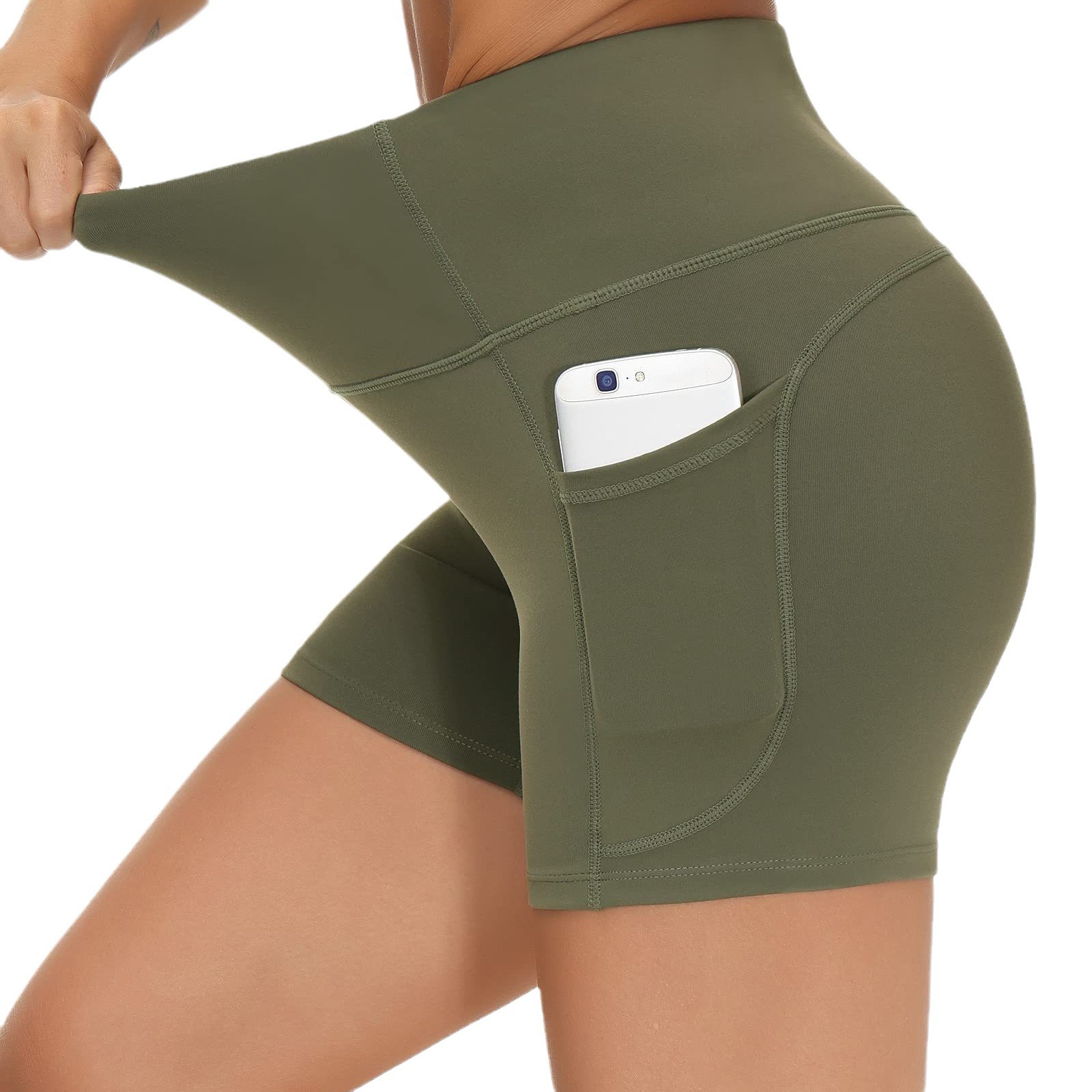Amazon's best-selling women's shorts in Europe and America, yoga sports side, mobile phone pocket, factory direct sales Item Picture