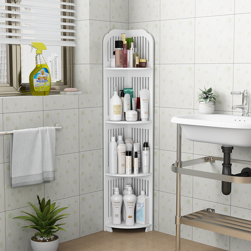 Bathroom storage rack, floor-standing multi-layer rotating triangular washbasin cabinet, toilet and washroom storage rack without drilling