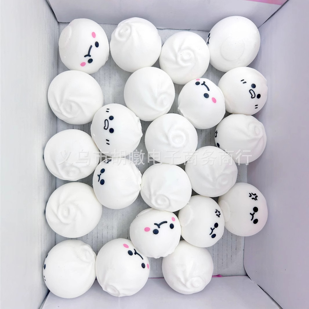 New simulation stress-relieving flour mini expression xiaolongbao, cute slow rebound stress-relieving toy, student small gift Specification image