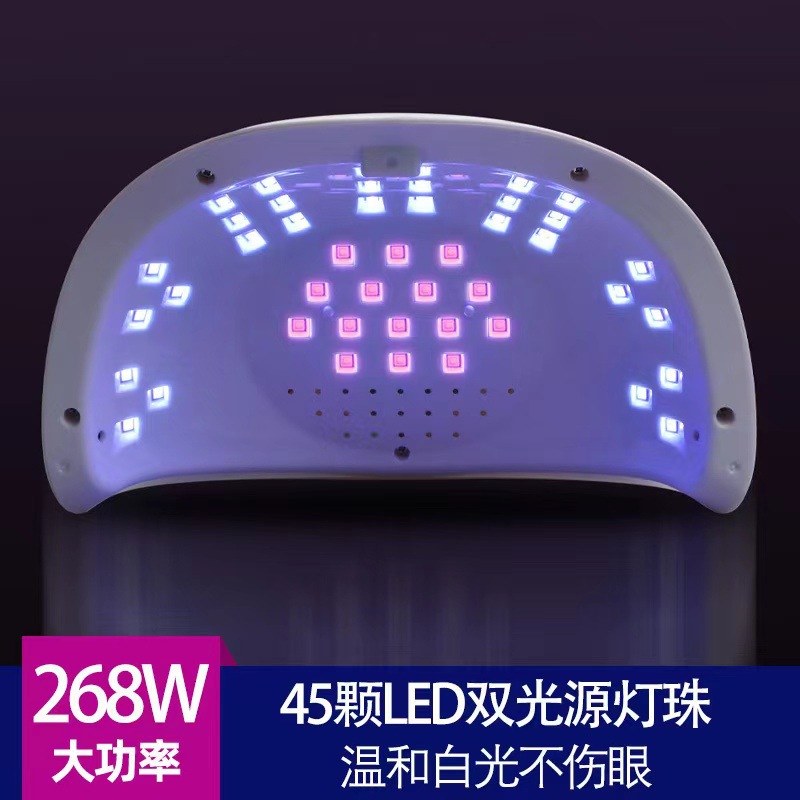 Special 268W phototherapy machine for nail salons, quick hand drying nail lamp, nail polish glue baking lamp, led sensor, no blackening Specification image