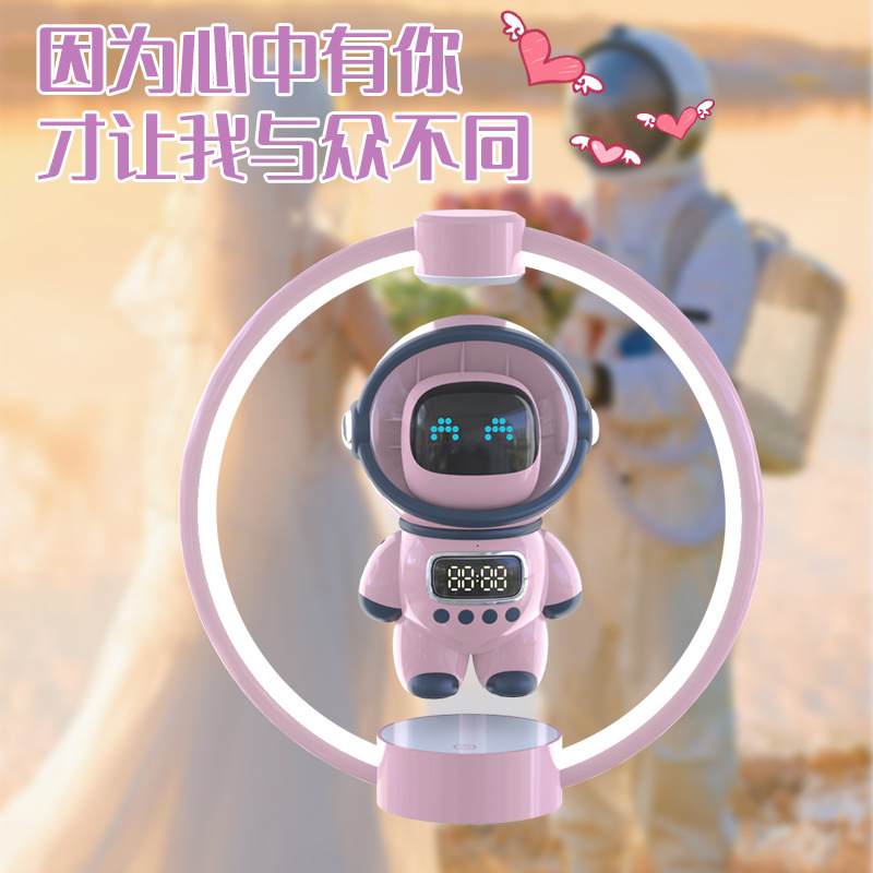 New magnetic levitation astronaut smart AI speaker, Bluetooth clock, alarm clock, memory card, computer speaker, gift Application Scenario