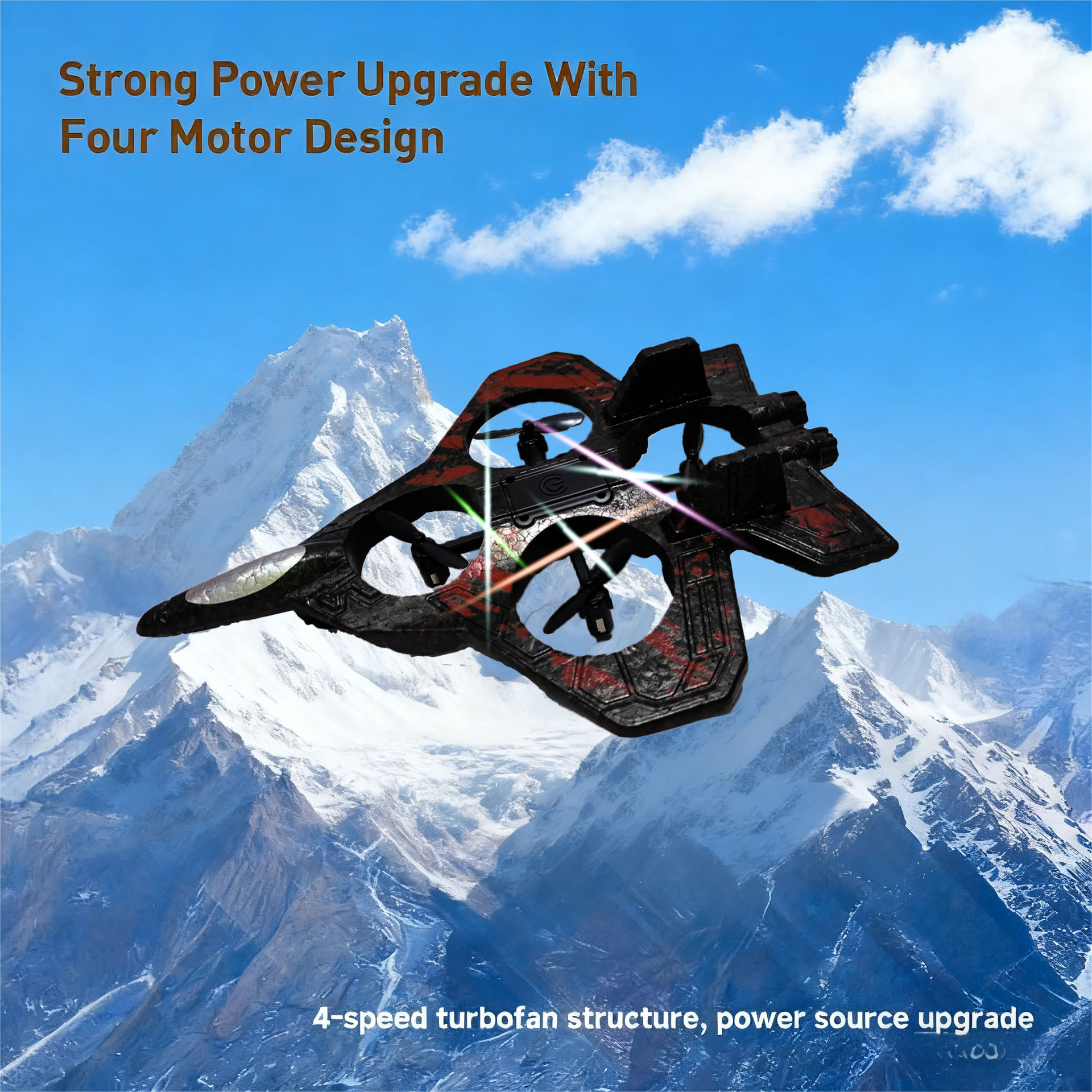 Cross-border new remote-controlled aircraft, stunt aircraft, foam aircraft, light charging, shock-resistant four-axis drone toy details Picture