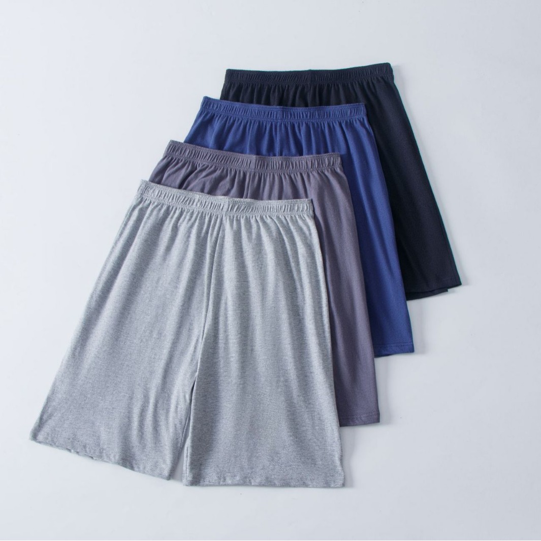 男士夏季中腰纯棉舒适休闲睡裤五分裤薄款男士家居裤宽松男士短裤