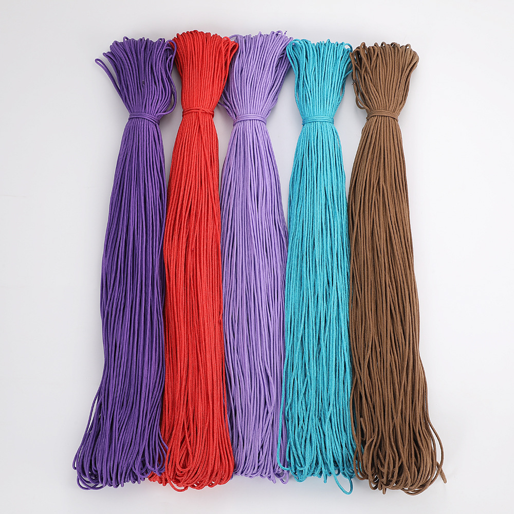 2mm polyester rope manufacturer wholesale solid color umbrella rope, outdoor wear-resistant windproof rope, handcrafted clothing, home textile auxiliary materials details Picture