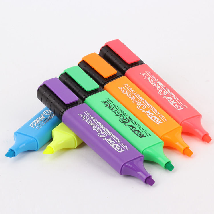 The factory directly supplies Tianfeng Foreign Trade 2311 flat highlighter with bright and vivid colors Specification image