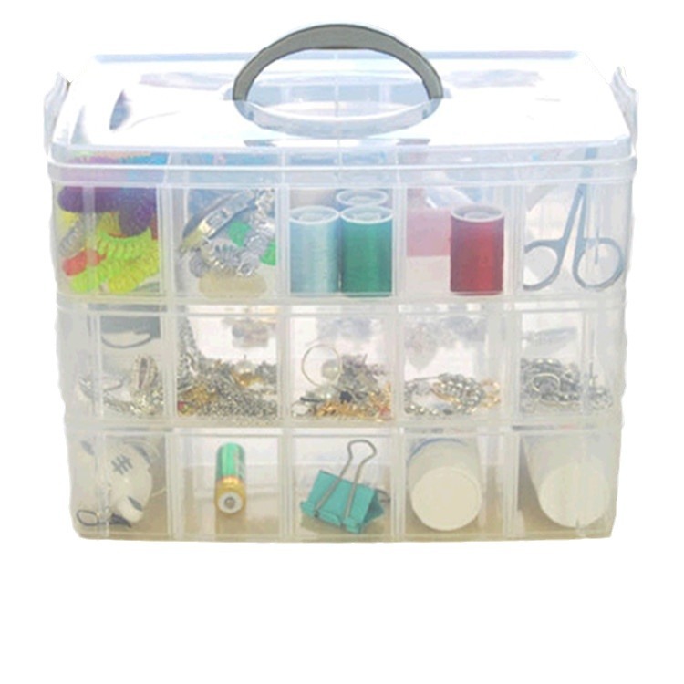 PP transparent hand-held plastic box, cosmetics and jewelry box, toy spare parts organization and storage box, sample display packaging box Item Picture