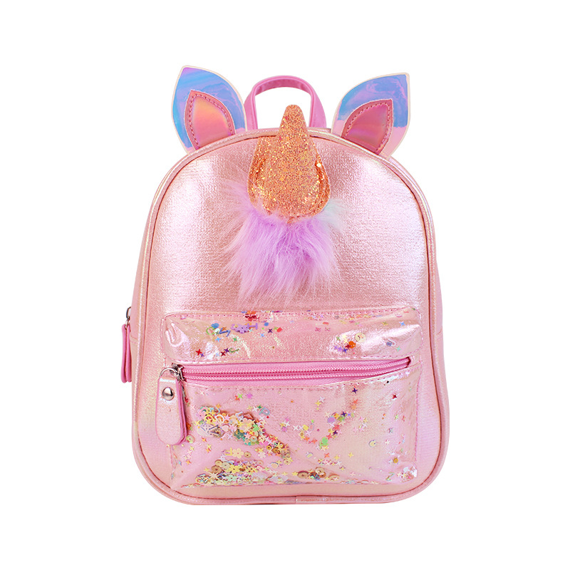 New bright unicorn children's backpack cartoon image Love Princess Girls fashionable and cute children's backpack Application Scenario