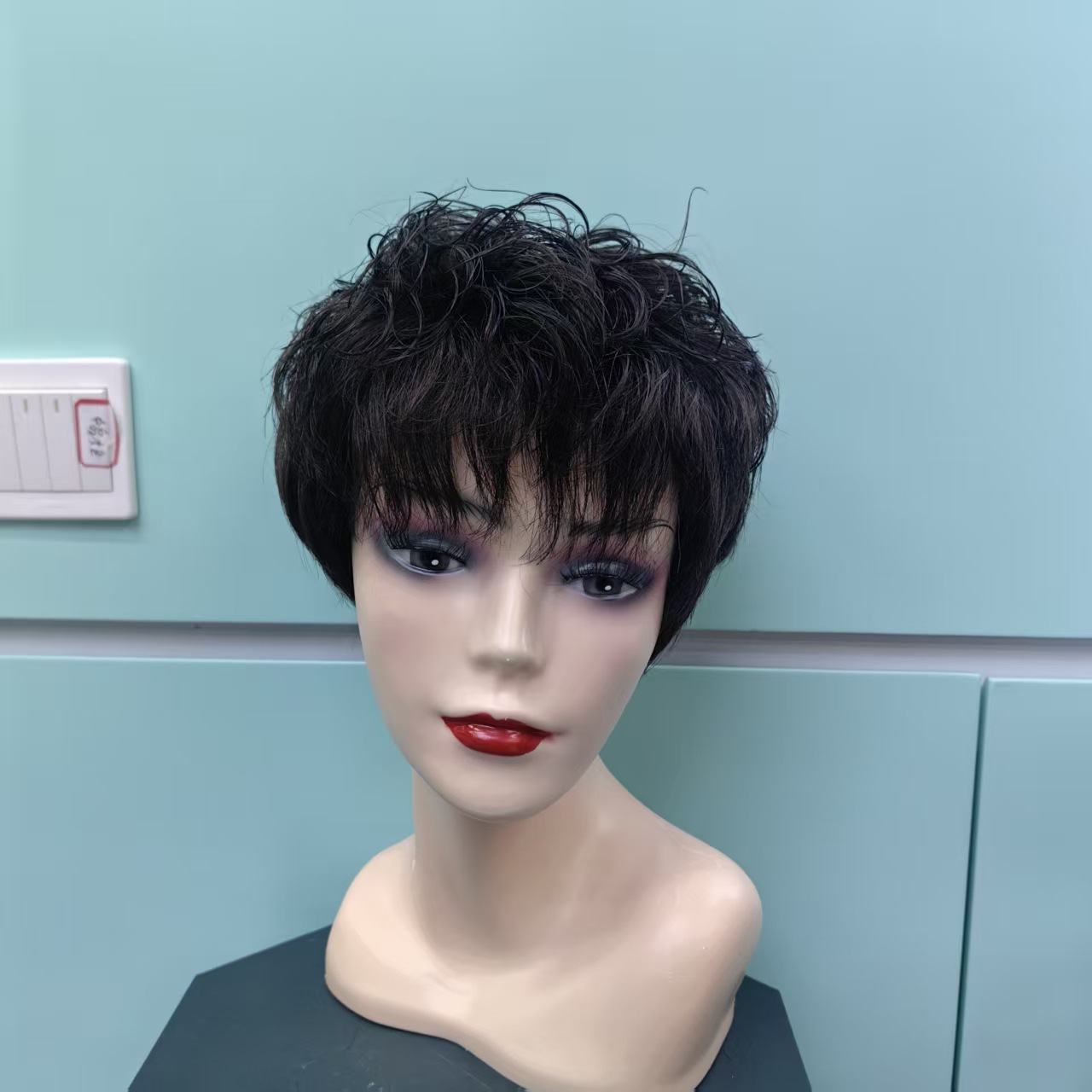 真人发假发女全头套短卷发机制妈妈发中老年