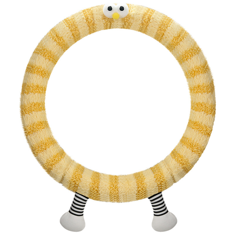 冬季毛绒2024新款小怪兽防滑保暖卡通可爱女汽车方向盘把套大眼萌白底实物图