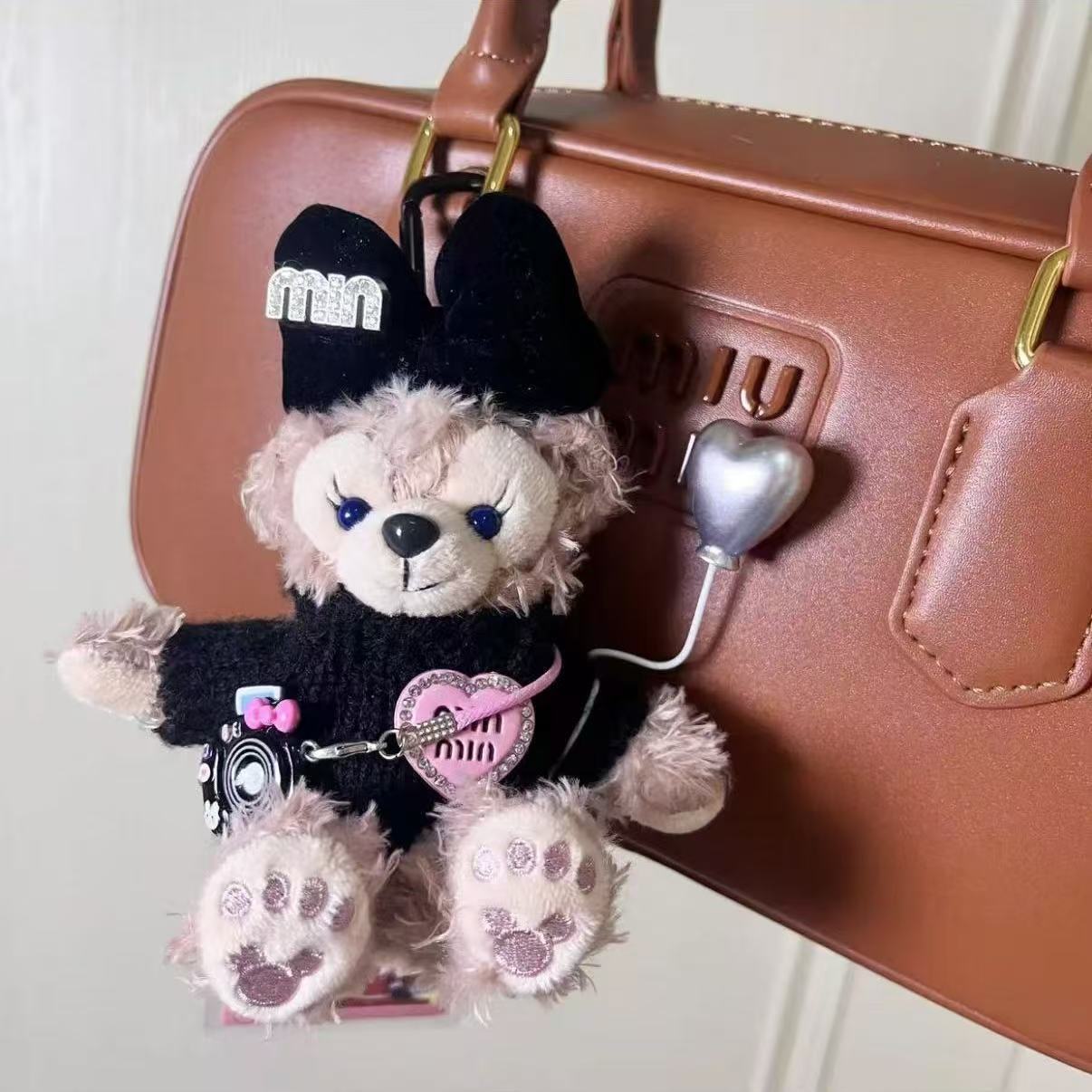 Shirley Mei Princess Bag Pendant, plush toy doll, cute bear car, couple keychain pendant, best friend gift details Picture