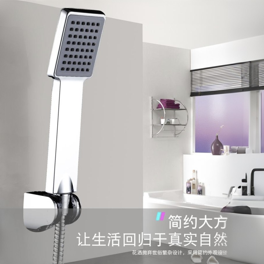 方形手提式防堵花洒单功能淋浴喷头增压节水莲蓬头淋浴器