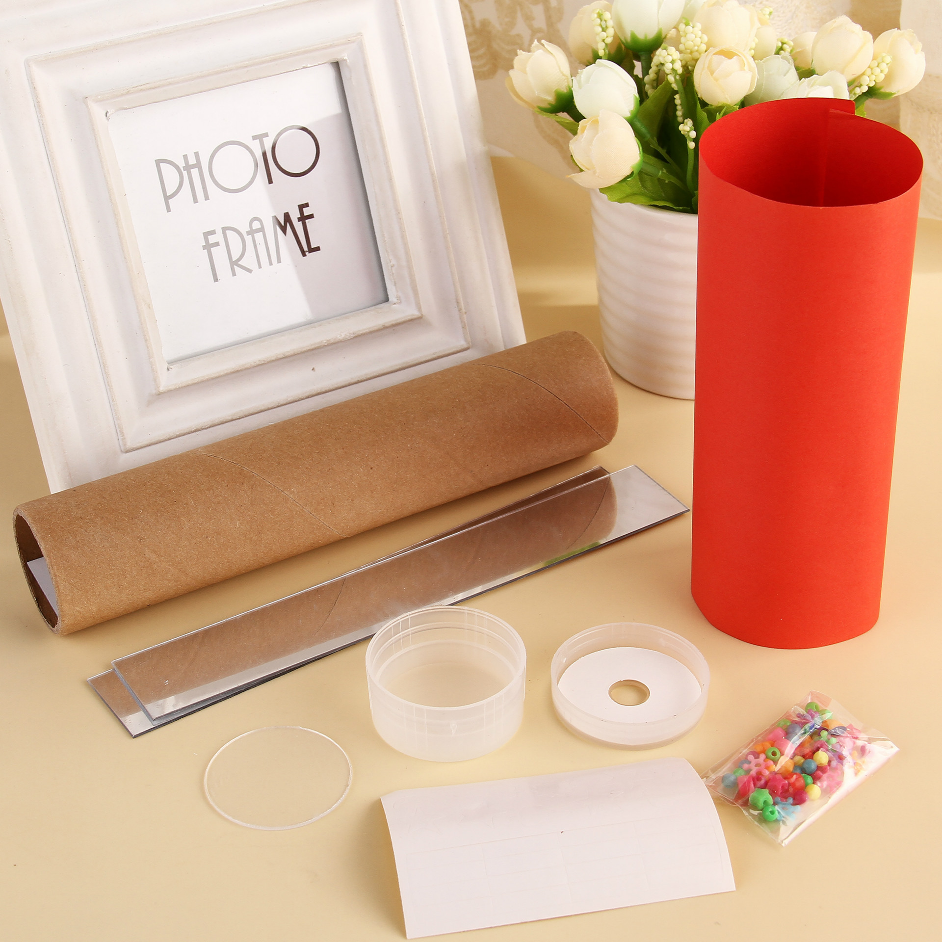 科技小制作diy纸制万花筒儿童科学实验教具创意幼儿园小发明批发细节图