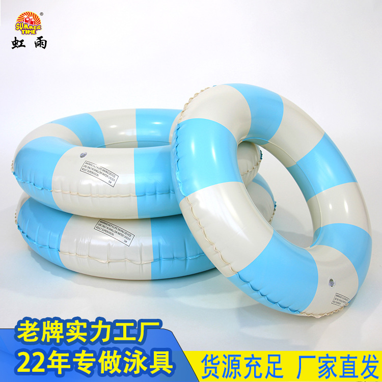 厂家批发加厚儿童条纹游泳圈充气宝宝腋下圈网红浮圈游泳圈条纹圈