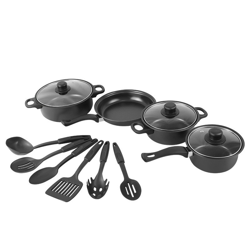 ثلاث عشرة مجموعة من المقلاة للحرارة، من أربع قطع من المقلاة التي لا تلتصق بالمقلاة Item Picture
