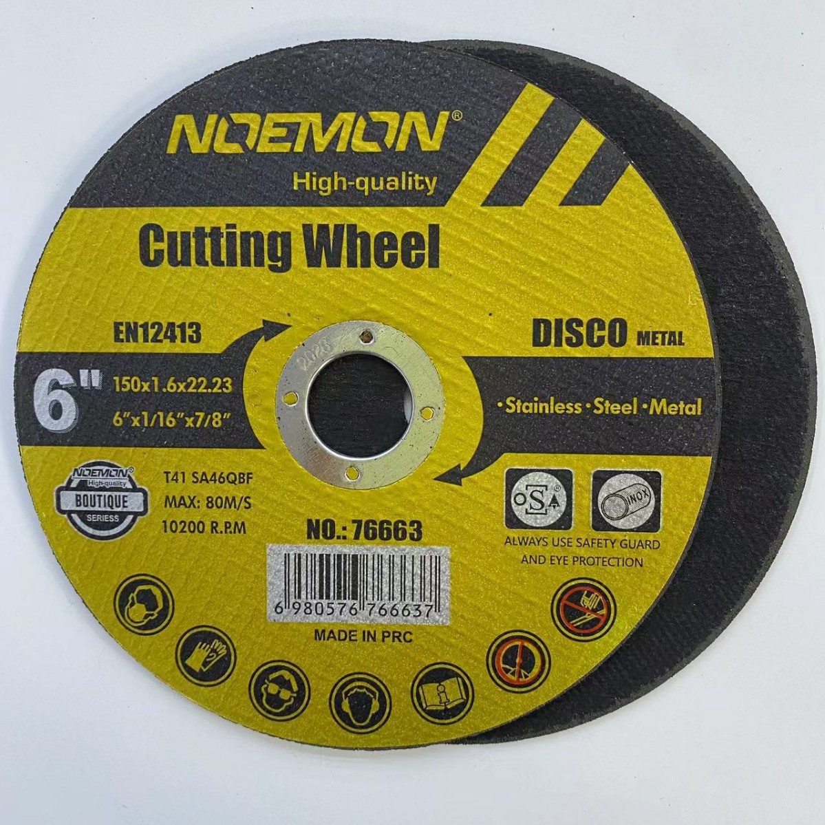 Nomon 6-inch 150mm Nomon yellow cutting disc 1.2*22.2 high-efficiency cutting cross-border wholesale grinding wheel polishing disc Specification image