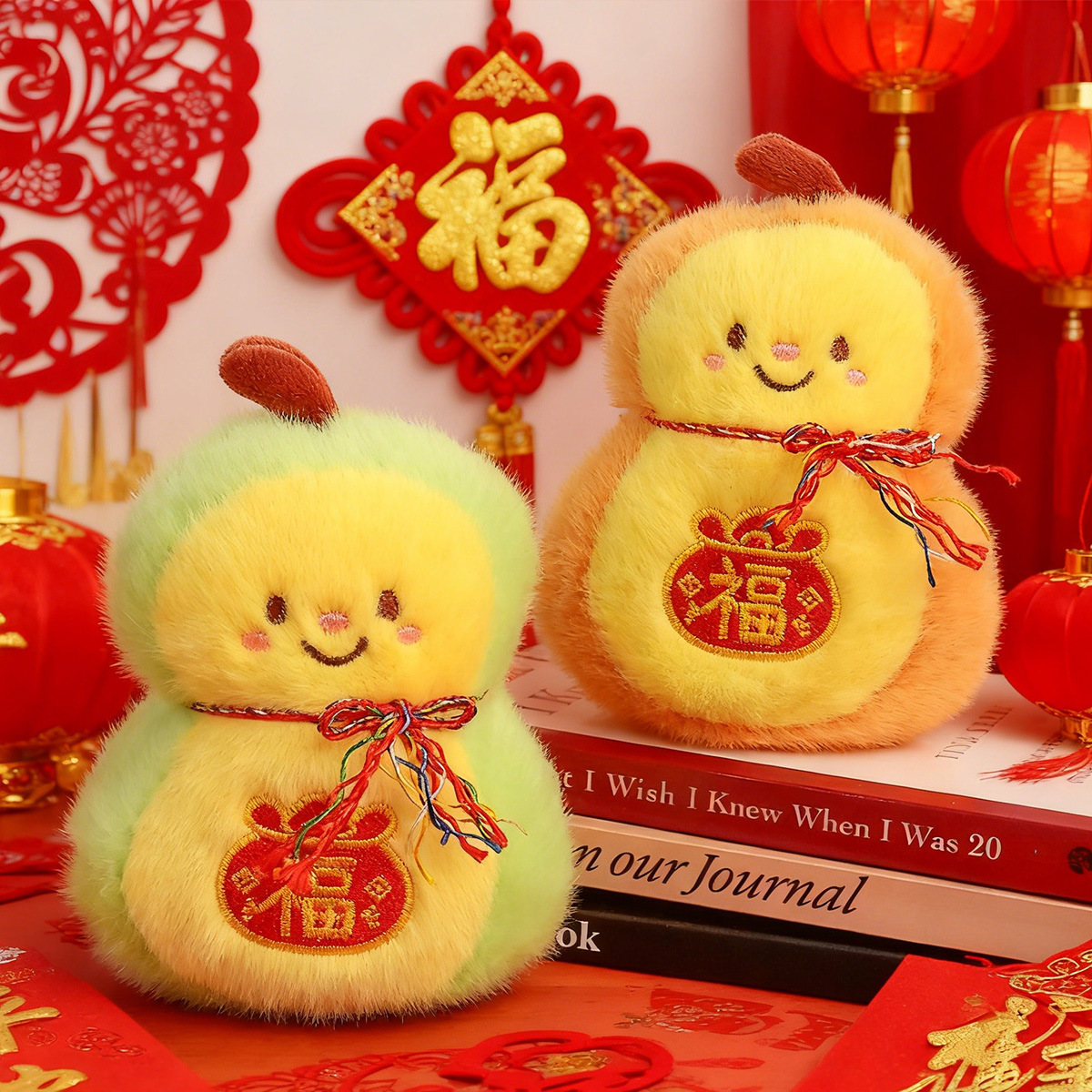 新年挂件福字葫芦马年吉祥物毛绒玩具娃娃小玩偶公仔抛洒娃娃压床 新年挂件福字葫芦马年吉祥物毛绒玩具娃娃小玩偶公仔抛洒娃娃压床