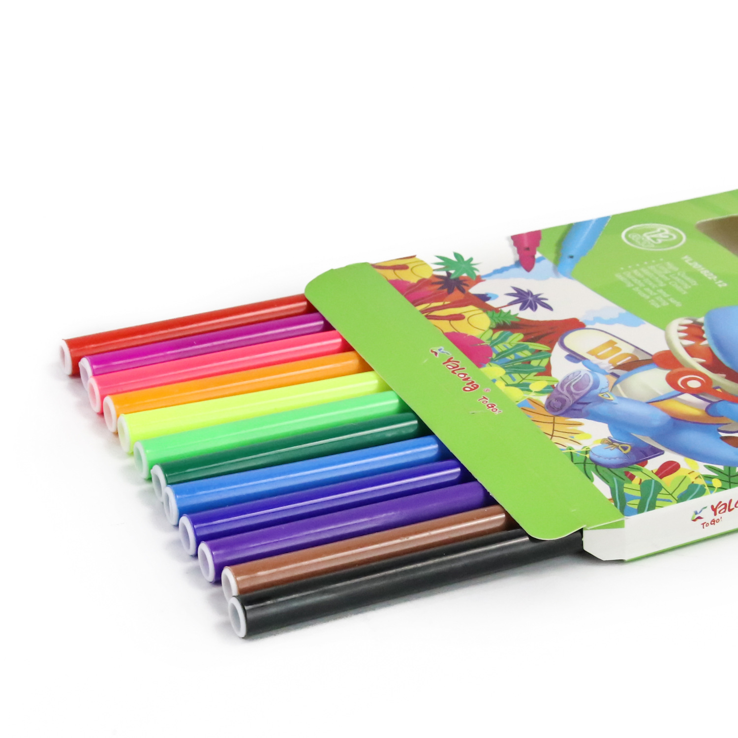 Yalong Cross-border Student Wholesale Logo Student Supplies 6/12/18 Color Cartoon Waterproof Marker Pen Set Water