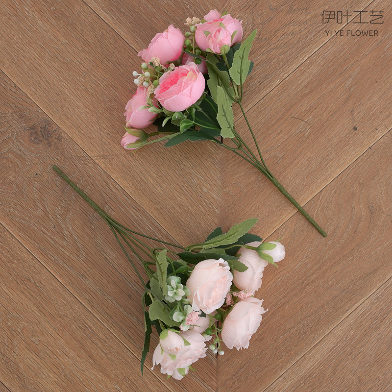 9色 仿真花春色牡丹 芍药玫瑰花家居摆件婚庆手捧花路引桌面装饰详情图5