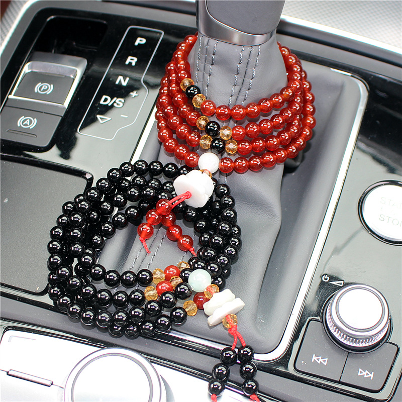 Automotive supplies, car gear shifting beads, agate pendants, car ornaments, black agate, red agate women's bracelets, 6MM Application Scenario