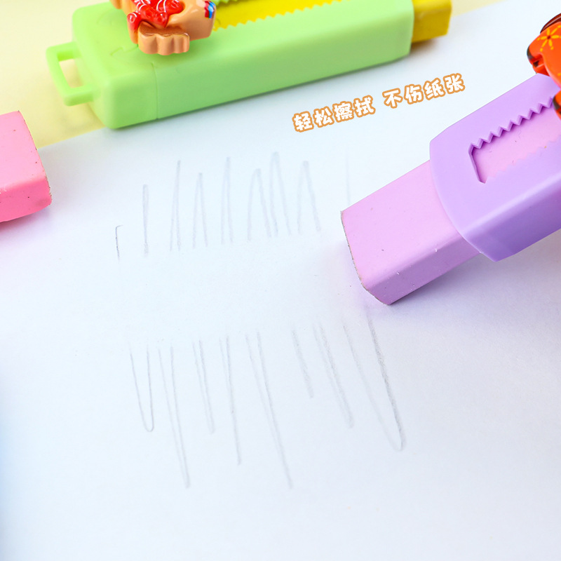 Cute little horse push-pull eraser, student exam stationery, cartoon eraser, clean and soft eraser Application Scenario