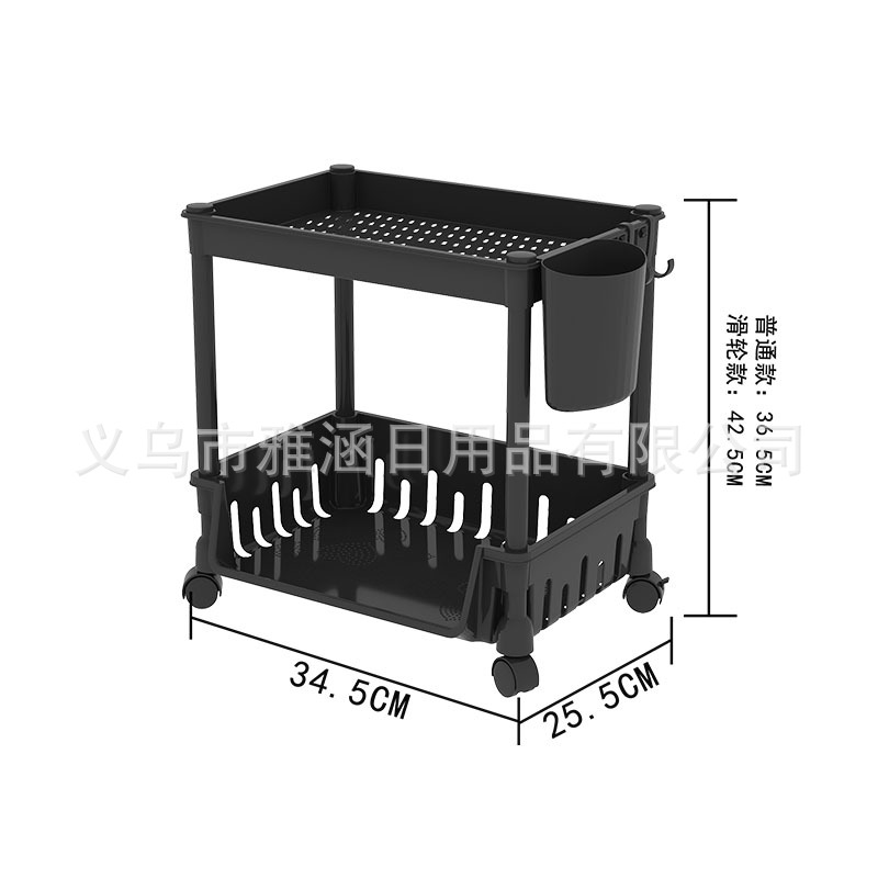多功能厨房收纳置物架办公桌分层置物架书架可以移动零食架储物架详情图5