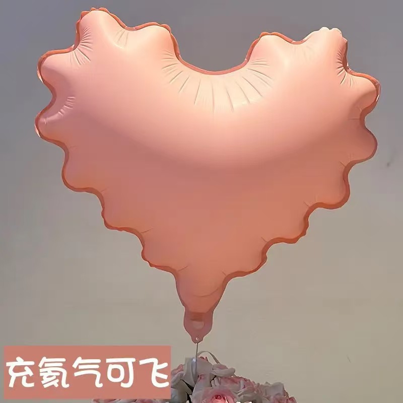 18-inch wavy pink heart-shaped aluminum film balloon birthday photo store atmosphere decoration balloon Specification image