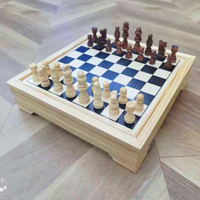 Seven ways to play wooden multi-functional combination chess set Puzzle game board game competitive toy wooden Specification image