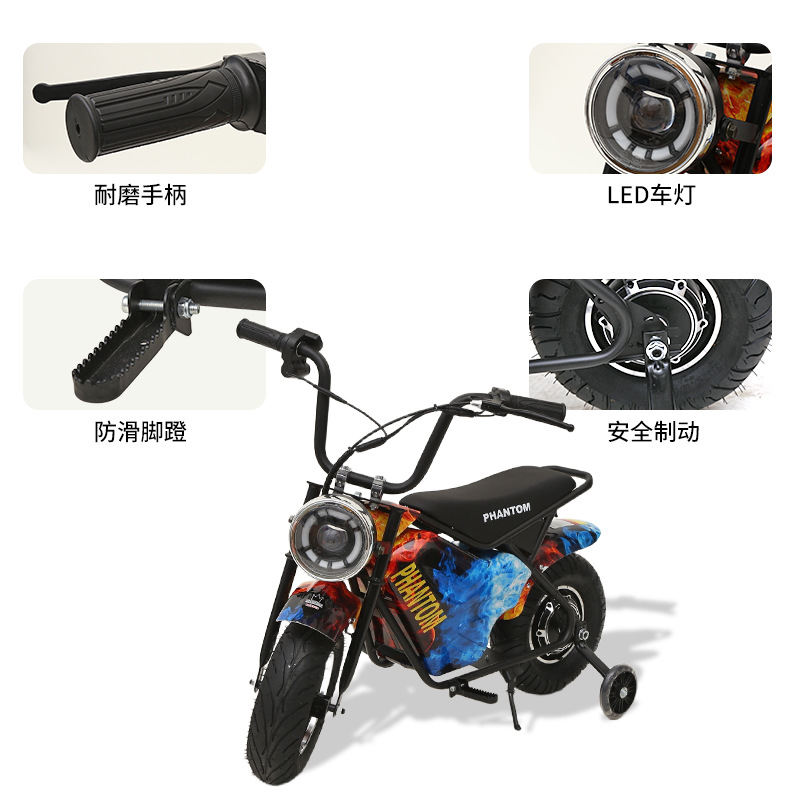 Electric vehicle, retro Harley-style mount, small electric motorcycle, suitable for passengers, children's toy car, aluminum alloy body details Picture